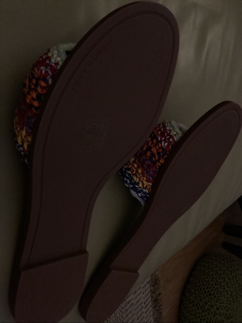 Tory Burch Multicolor Crochet Slide Sandals - Picture 4 of 5